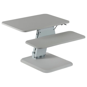 Cortesi Home Orbit Sit to Stand Adjustable Desktop Monitor Stand, White