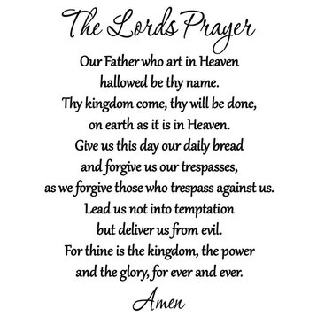 VWAQ The Lord's Prayer Bible Wall Decal Our Father Vinyl Wall Art Scripture