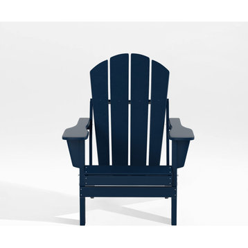 WestinTrends Outdoor Patio Folding Poly HDPE Adirondack Chair Seat, Navy Blue