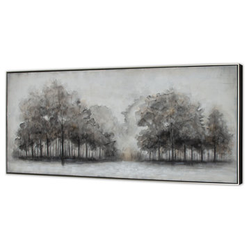 Wildwood Fog, Hand Painted Framed Canvas