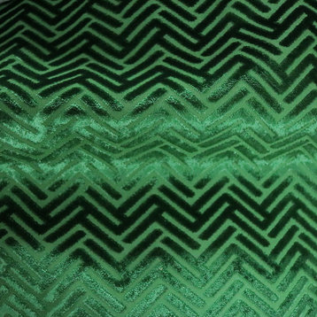 Beethoven Geometric Arrow Pattern, Burn Out Velvet Upholstery Fabric, Galapagos