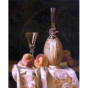 Milne Ramsey Still Life With Peaches and Wine, 20"x25" Wall Decal
