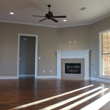 Spacious Living Room with Classic Gas Fireplace