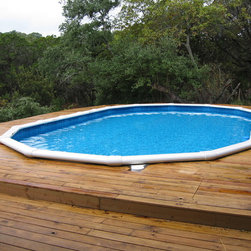 Oval above ground pool with deck - Products