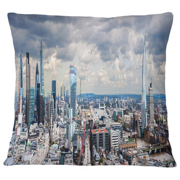City of London Cityscape Photography Throw Pillow, 18"x18"