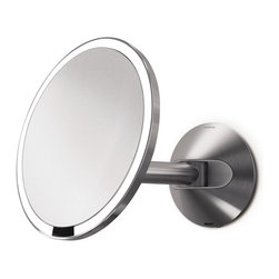simplehuman Stainless Steel Vanity Mirror with Light - Makeup Mirrors