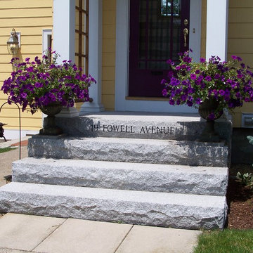 Engraved Woodbury Gray Granite Steps