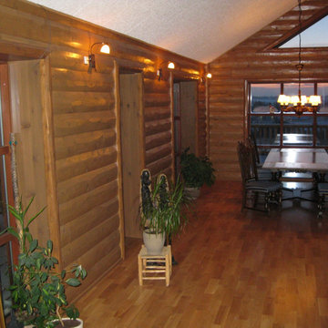 Cedar half log siding