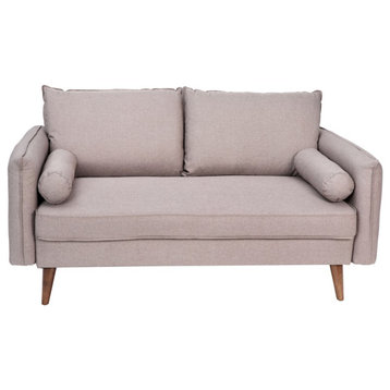 Flash Furniture Evie Taupe Upholstered Loveseat, Taupe, IS-VL100-BR-GG