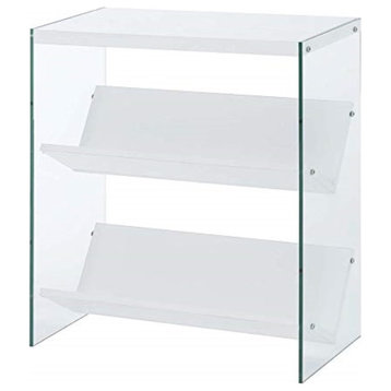 Convenience Concepts Soho Bookcase, White/Glass