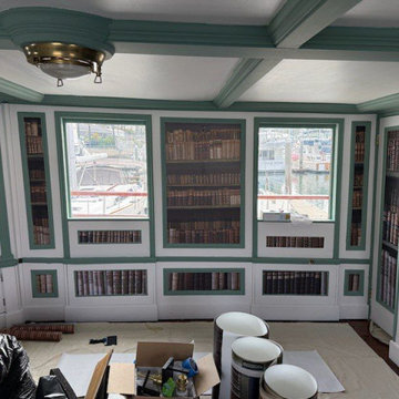 Living room wallpaper installation in Ann Arbor, MI 48104