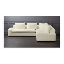 Arlo 3-Piece Snow Wide Arm Sectional Sofa | CB2 - Sectional Sofas