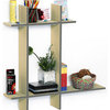 Care Free-BLeather Cross Type Shelf / Bookshelve / Floating Shelve (4 pcs)
