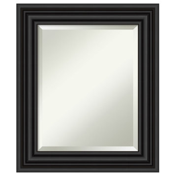 Colonial Black Beveled Wall Mirror - 22 x 26 in.