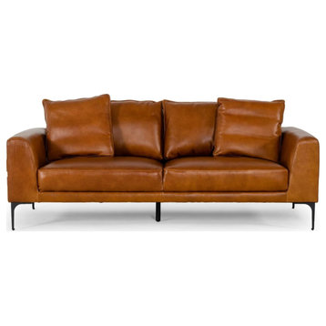 Posie Modern Camel Leather Sofa