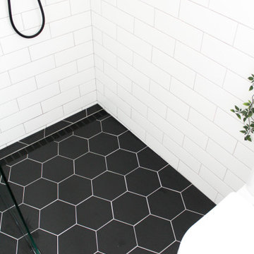 North Perth Bathroom Renovation - Black Hexagon