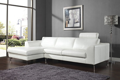 Angela White Sectional with Left-Side Chaise