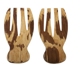 Crushed Bamboo Salad Hands - Serving Utensils