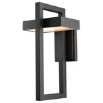 Z-Lite - Luttrel 1 Light Outdoor Wall Sconce in Black - A masterful arrangement of open rectangles creates a compelling look that sheds targeted lighting and brings sophistication and style to an exterior space. Made from black finish aluminum and frosted glass this one-light outdoor wall sconce adds spot lighting to a wall or gate and offers the benefits of energy-saving LED technology.&nbsp