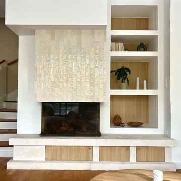 Rénovation du salon avec cheminée