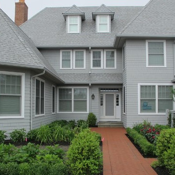 Front of house with new windows and doors
