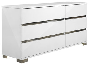 Dream White 6-Drawer Double Dresser