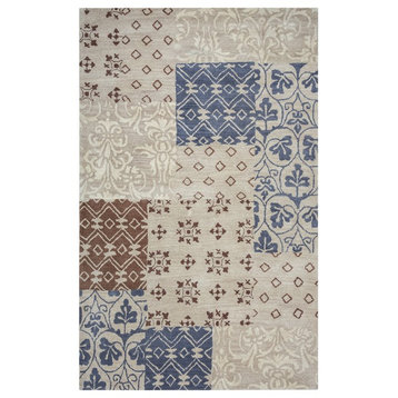 Rizzy Home Palmer PA9321 Multi-Colored Patchwork Area Rug, Rectangular 9' x 12'