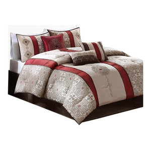 Jacquard 7 Piece Comforter Set Contemporary Comforters And