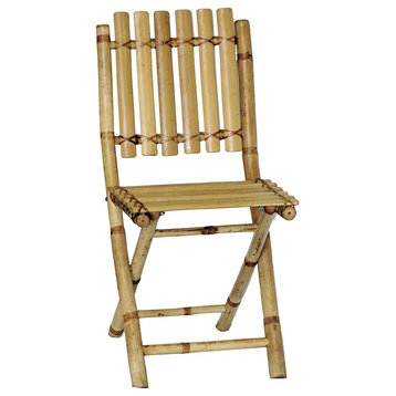 Bamboo Folding Chairs, Set of 2