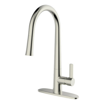 Ucore 18" Single Handle Kitchen Faucet, Pull-Down Sprayer Faucet, Brushed Nickel