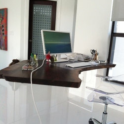 Live Edge Nakashima-style Modern Office Desk - Desks And Hutches