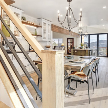 Mountain Kitchen and Modern Stair Rail