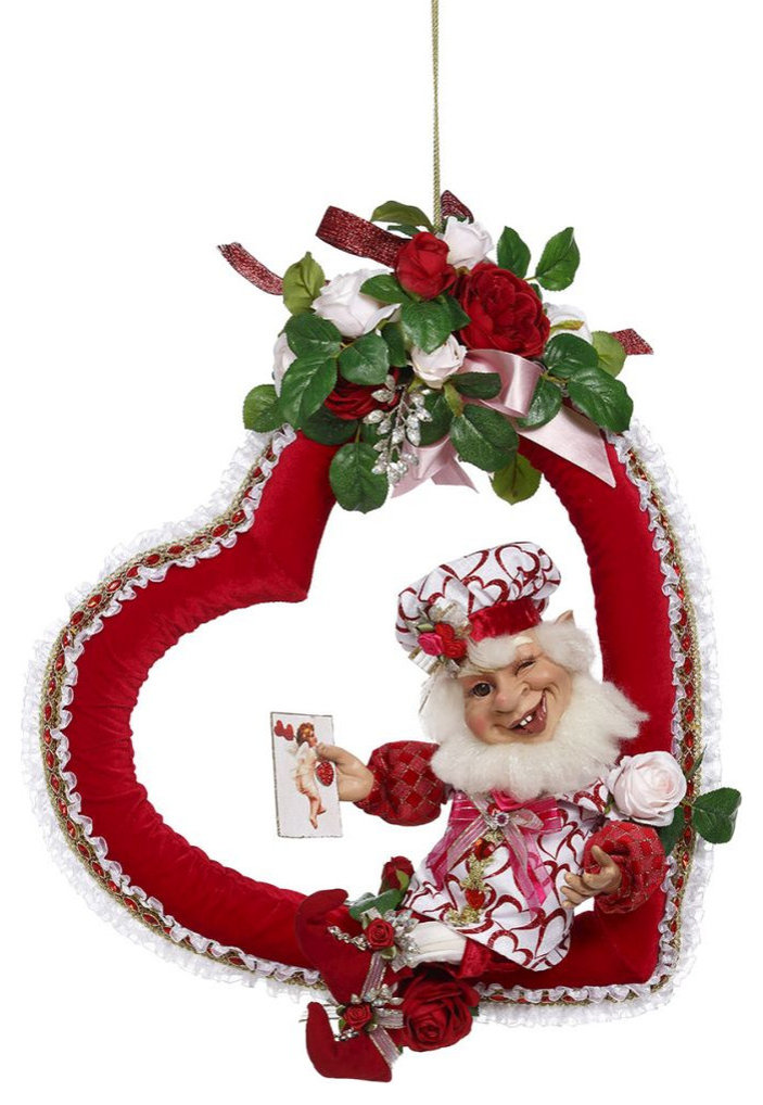 Mark Roberts 2020 Collection Valentine Heart with Elf Figurine, 26.5