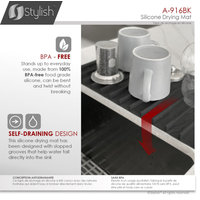 STYLISH Silicone Drying Mat and Trivet, Black