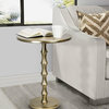 26.75" Plated Gold Metal Accent Table