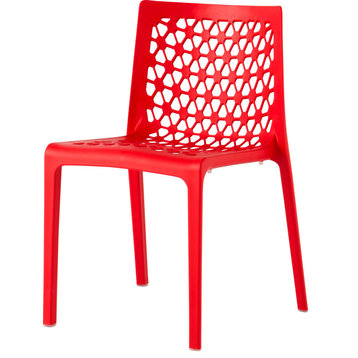 Milan Outdoor All Season Resin Chairs, Set of 2, Red