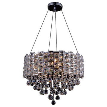 Chrome Frame With Large Crystal Covered Drum Shade