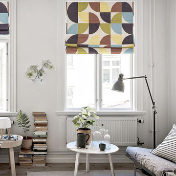 Quick Fix Washable Roman Window Shades Flat Fold , Drunkard's Path A