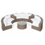 Severo Light Brown Rattan 9-Piece Garden Lounge Set With White Cushions