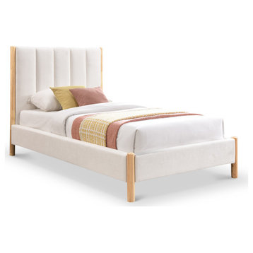 Kona Upholstered Bed, Cream, Twin