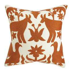 Otomi Pillow - Orange - Decorative Pillows