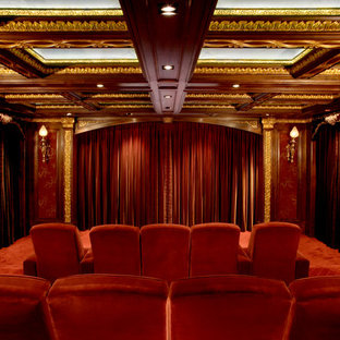 Design ideas for a classic home cinema in Austin.