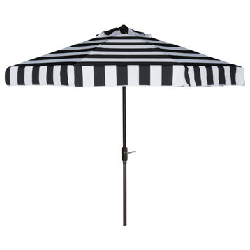 Safavieh Elsa Fashion Line 9' Umbrella, Black/White
