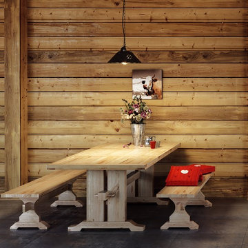 Table et bancs en pin montagnards