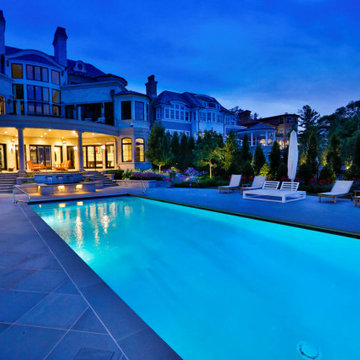 Wilmette, IL Rectilinear Swimming Pool with Separate Hot Tub