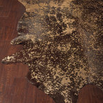 Mina Victory - Mina Victory Couture Rug Metallic Splash Ff 5' x 8' Brown/Gold Indoor Throw Rug - Dazzle your eyes and feed your senses with the Mina Victory Couture Collection. Featuring unique designs, these lambswool and cowhide rugs add chic style to your decor. Couture creates a beautiful focal point for your furnishings and is great as part of a layered look.