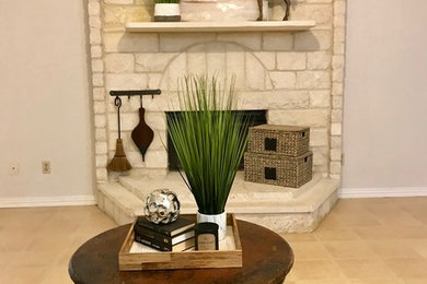 Inspiration for a transitional family room remodel in Austin