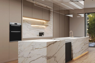 Minimalist kitchen photo in New York
