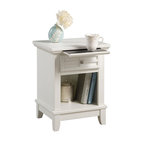 Homestyles Arts & Crafts Off White Wood Nightstand with Slide-out Shelf