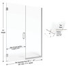 Celesta Shower Door, Fits 46.06-47", AquaGlideXP Clear Glass, Chrome